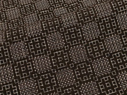 平和屋着物■上質な紬　井桁文様　正絹　逸品　未使用　CABH3375ua