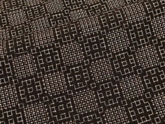 平和屋着物■上質な紬　井桁文様　正絹　逸品　未使用　CABH3375ua