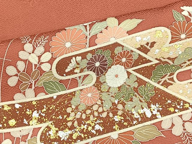 平和屋着物■訪問着　エ霞草花文　暈し染め　金銀糸　正絹　逸品　CABH3376ua