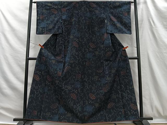 平和屋着物■上質な小紋　更紗唐草文　正絹　逸品　未使用　CABH3377ua