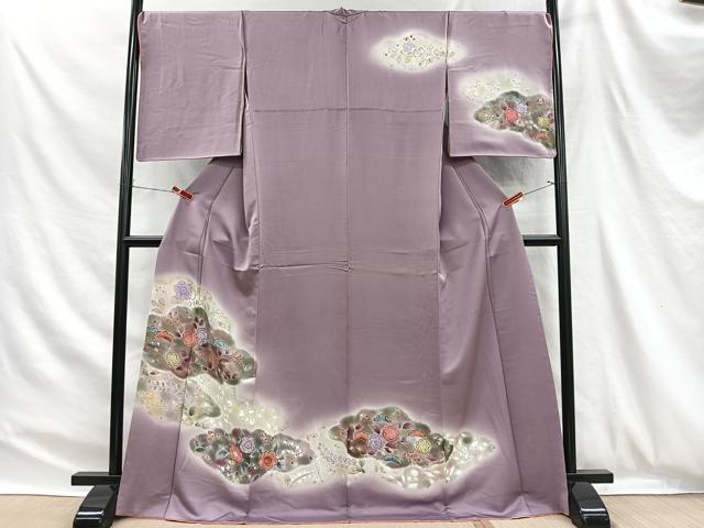 平和屋着物■訪問着　手描き　辻が花　暈し染め　金彩　正絹　逸品　CABH3378ua