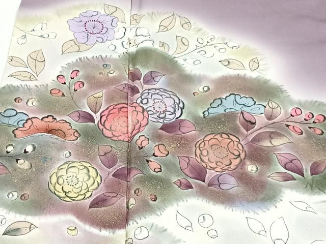 平和屋着物■訪問着　手描き　辻が花　暈し染め　金彩　正絹　逸品　CABH3378ua