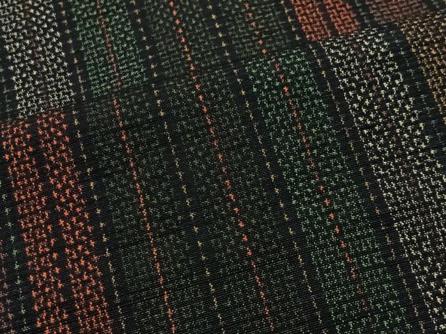 平和屋着物■上質な紬　幾何学文様　正絹　逸品　CABH3384ua