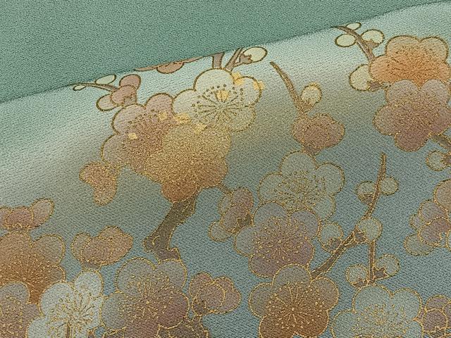 平和屋着物■訪問着　駒刺繍　立波枝梅文　暈し染め　金彩　正絹　逸品　CABH3388ua