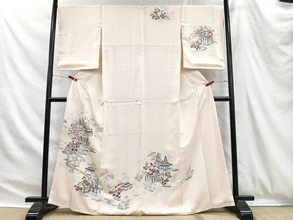 平和屋着物■訪問着　風景文　暈し染め　正絹　逸品　CABH3393ua