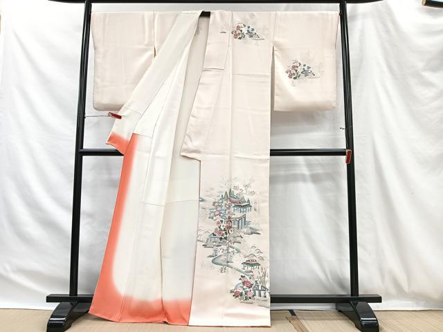 平和屋着物■訪問着　風景文　暈し染め　正絹　逸品　CABH3393ua