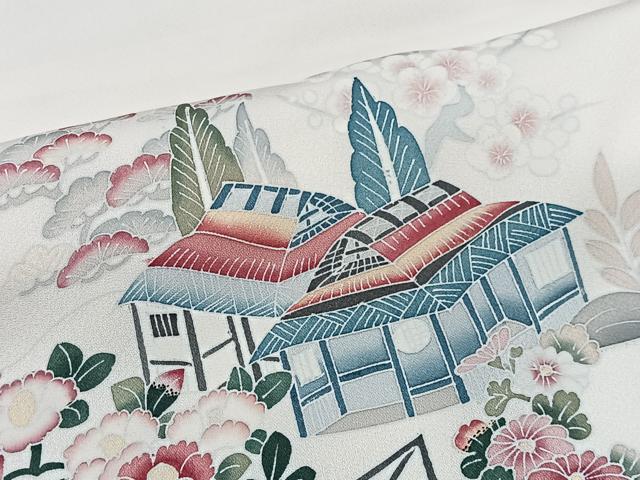 平和屋着物■訪問着　風景文　暈し染め　正絹　逸品　CABH3393ua