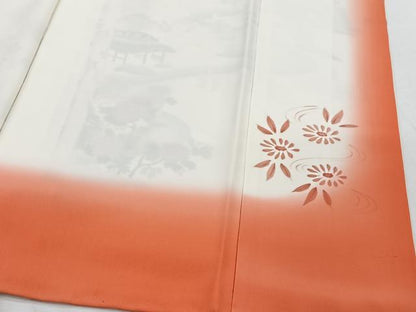 平和屋着物■訪問着　風景文　暈し染め　正絹　逸品　CABH3393ua