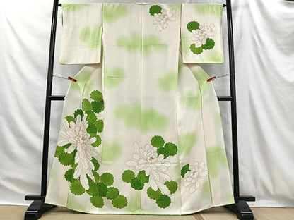 平和屋着物■訪問着　牡丹　暈し染め　金彩　正絹　逸品　CABH3401ua