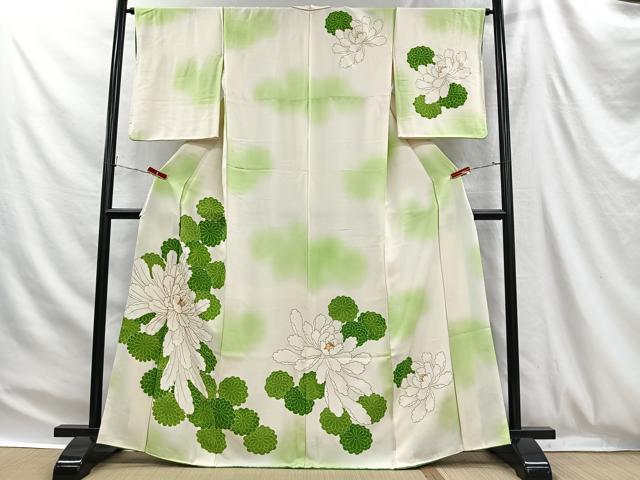 平和屋着物■訪問着　牡丹　暈し染め　金彩　正絹　逸品　CABH3401ua