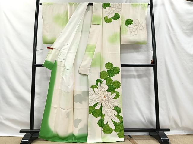 平和屋着物■訪問着　牡丹　暈し染め　金彩　正絹　逸品　CABH3401ua