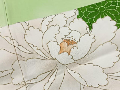 平和屋着物■訪問着　牡丹　暈し染め　金彩　正絹　逸品　CABH3401ua