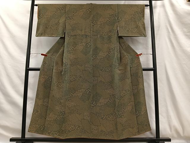 平和屋着物■上質な小紋　地紙重ね草花文　正絹　逸品　CABH3404ua