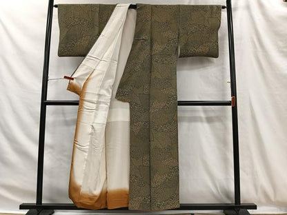 平和屋着物■上質な小紋　地紙重ね草花文　正絹　逸品　CABH3404ua
