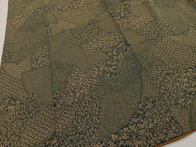 平和屋着物■上質な小紋　地紙重ね草花文　正絹　逸品　CABH3404ua