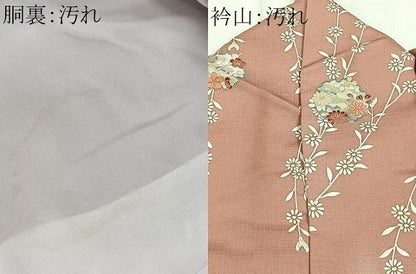 平和屋着物■上質な小紋　刺繍　雪輪草花文　金銀彩　正絹　逸品　CABH3414ua