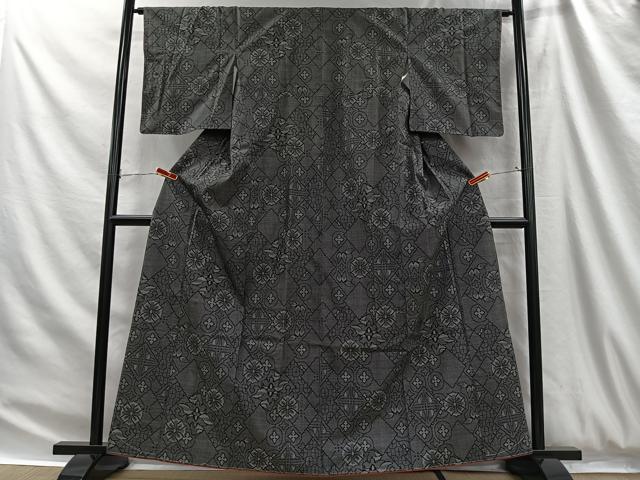 平和屋着物■本場大島紬　7マルキ　舞花文　大丸扱い　正絹　逸品　CABH3417ua