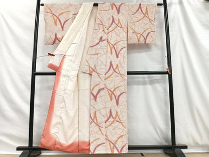 平和屋着物■上質な小紋　総絞り　草花文　正絹　逸品　CABH3418ua