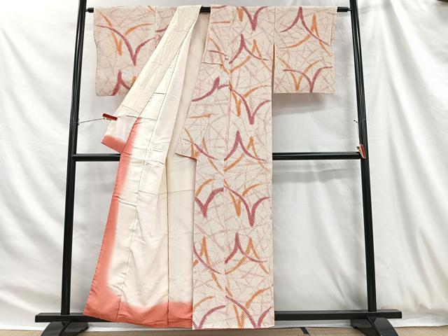 平和屋着物■上質な小紋　総絞り　草花文　正絹　逸品　CABH3418ua