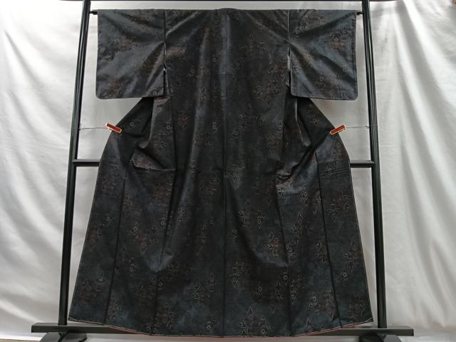 平和屋着物■本場大島紬　草花文　正絹　逸品　未使用　CABH3419ua