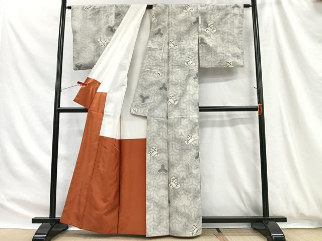 平和屋着物■上質な紬　毘沙門亀甲　正絹　逸品　CABH3421ua