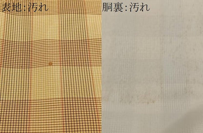 平和屋着物■本場縞大島紬　格子柄　正絹　逸品　CABH3422ua