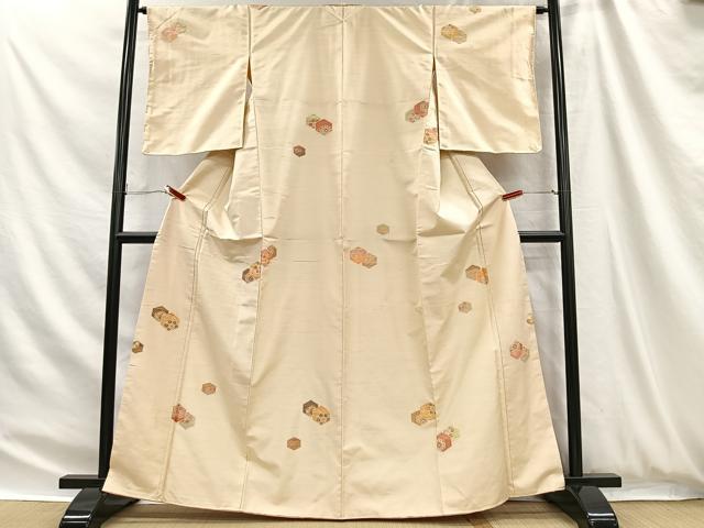 平和屋着物■上質な紬　亀甲花文　正絹　逸品　CABH3423ua