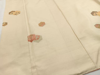 平和屋着物■上質な紬　亀甲花文　正絹　逸品　CABH3423ua