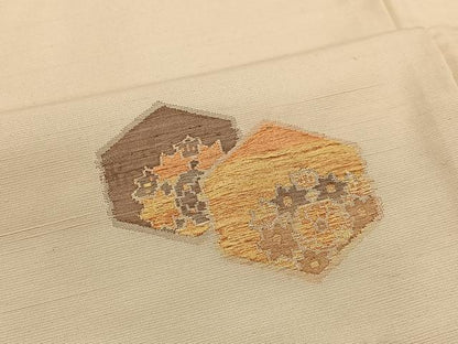 平和屋着物■上質な紬　亀甲花文　正絹　逸品　CABH3423ua