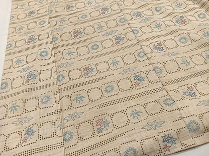 平和屋着物■上質な紬　草花文　正絹　逸品　CABH3427ua