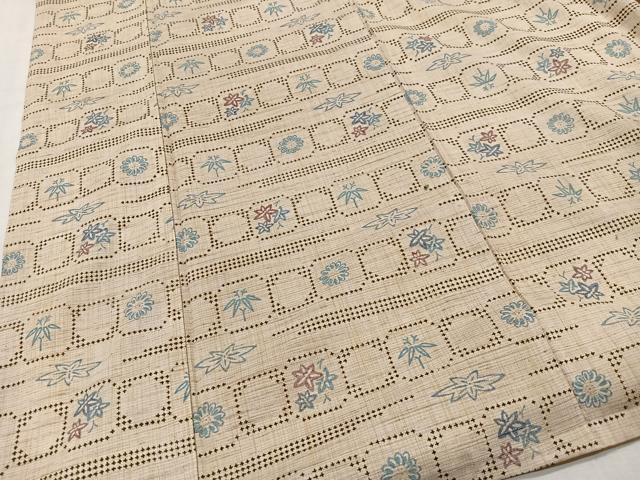 平和屋着物■上質な紬　草花文　正絹　逸品　CABH3427ua