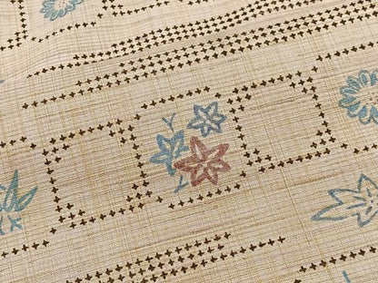 平和屋着物■上質な紬　草花文　正絹　逸品　CABH3427ua