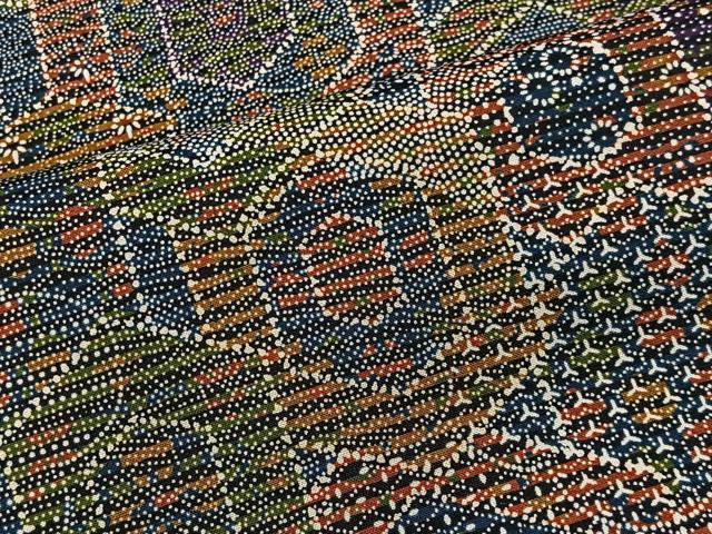 平和屋着物■本場染大島紬　亀甲文様　正絹　逸品　CABH3429ua