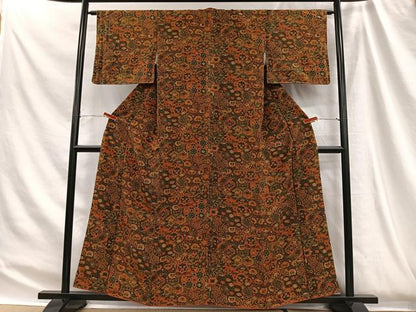 平和屋着物■上質な小紋　吉祥花文　正絹　逸品　CABH3435ua