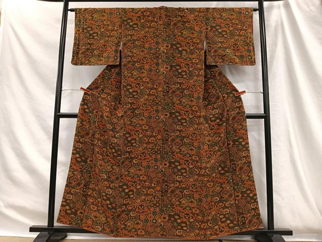 平和屋着物■上質な小紋　吉祥花文　正絹　逸品　CABH3435ua
