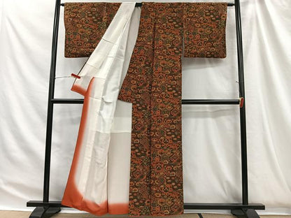 平和屋着物■上質な小紋　吉祥花文　正絹　逸品　CABH3435ua