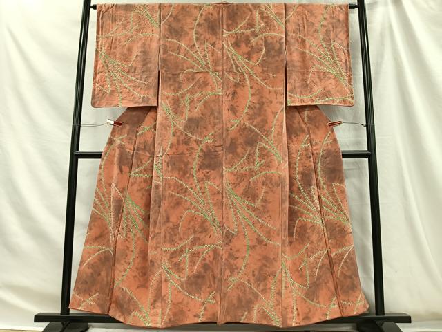 平和屋着物■上質な小紋　絞り　幾何学文様　暈し染め　正絹　逸品　CABH3441ua