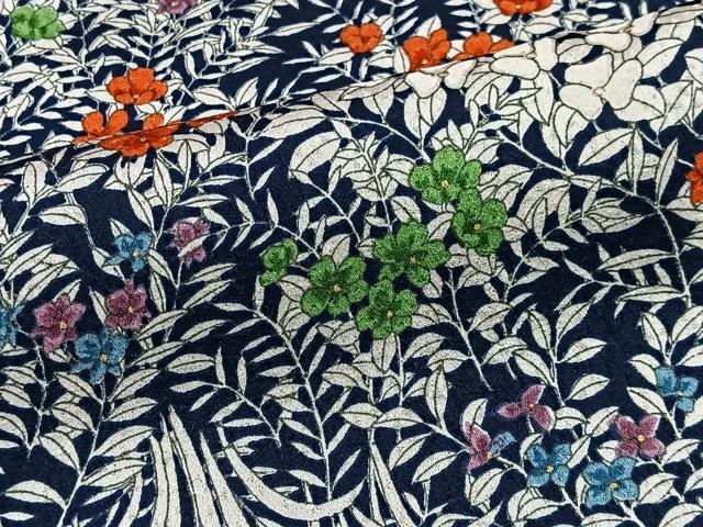 平和屋着物■上質な小紋　草花文　金彩　正絹　逸品　CABH3443ua