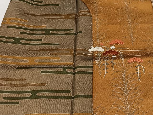 平和屋着物■訪問着　刺繍　エ霞花松文　金糸　正絹　逸品　CABH3451ua
