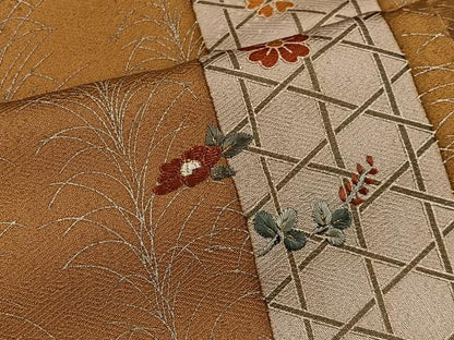 平和屋着物■訪問着　刺繍　エ霞花松文　金糸　正絹　逸品　CABH3451ua