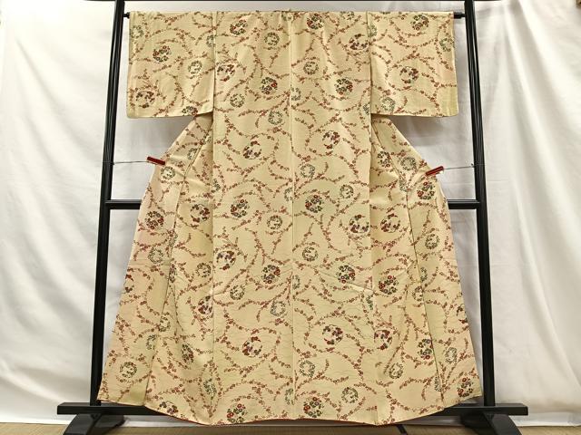 平和屋着物■上質な小紋　草花丸文　暈し染め　正絹　逸品　CABH3453ua