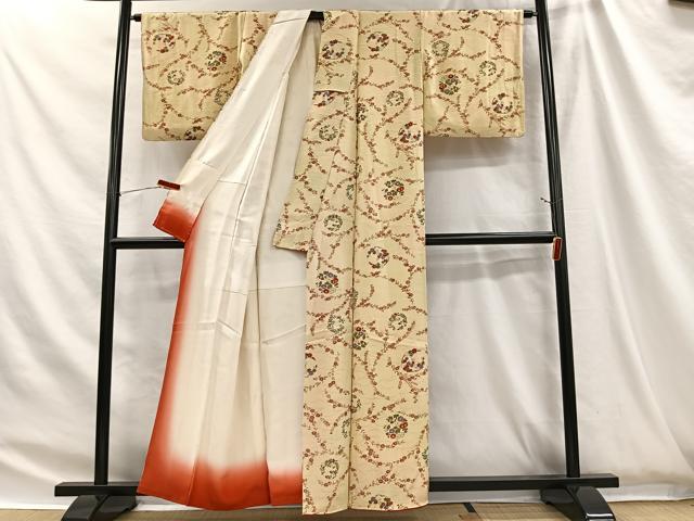 平和屋着物■上質な小紋　草花丸文　暈し染め　正絹　逸品　CABH3453ua