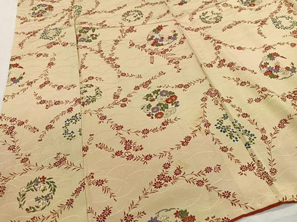 平和屋着物■上質な小紋　草花丸文　暈し染め　正絹　逸品　CABH3453ua