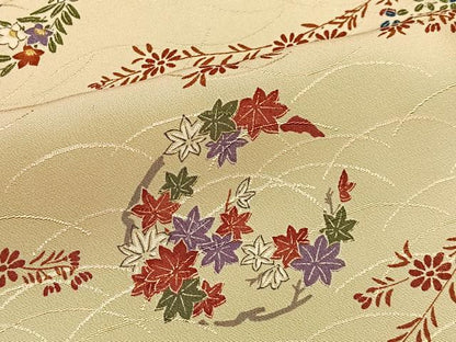平和屋着物■上質な小紋　草花丸文　暈し染め　正絹　逸品　CABH3453ua