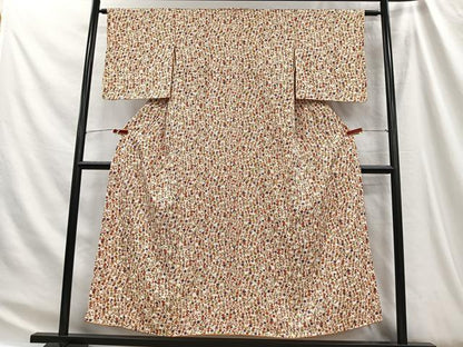 平和屋着物■上質な小紋　草花文　正絹　逸品　CABH3455ua