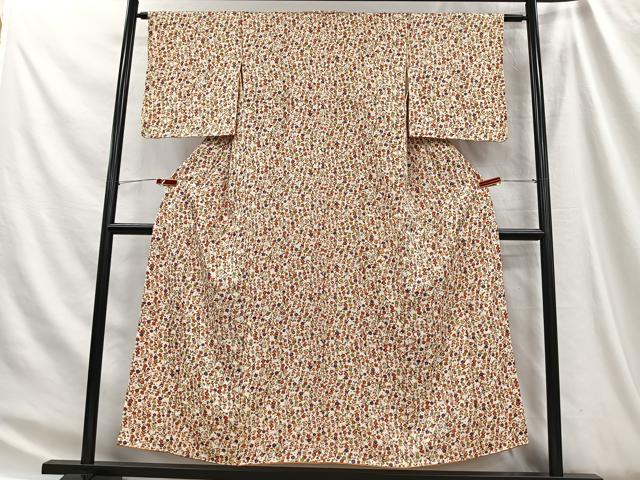 平和屋着物■上質な小紋　草花文　正絹　逸品　CABH3455ua