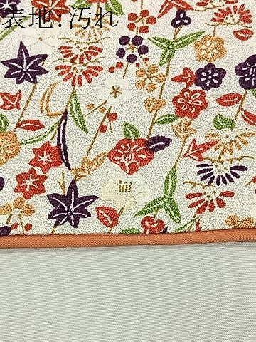 平和屋着物■上質な小紋　草花文　正絹　逸品　CABH3455ua