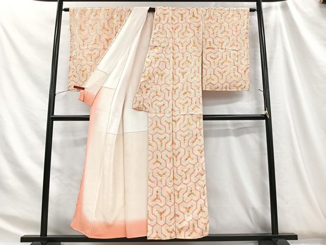 平和屋着物■上質な小紋　絞り　毘沙門亀甲　正絹　逸品　未使用　CABH3459ua