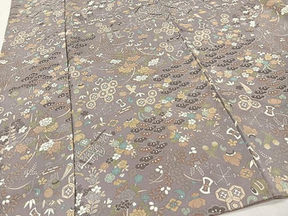 平和屋着物■上質な小紋　宝尽し草花文　正絹　逸品　CABH3461ua