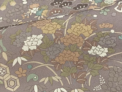 平和屋着物■上質な小紋　宝尽し草花文　正絹　逸品　CABH3461ua
